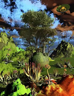 Ecology: The surface of an alien exoplanet covered with vegetation