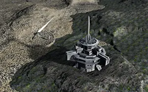 Orbital: The surface of the moon featuring a manmade base