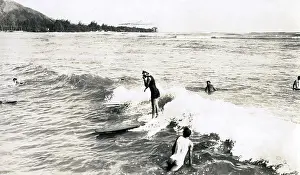 Surfer: Surfing scene, Hawaii, USA