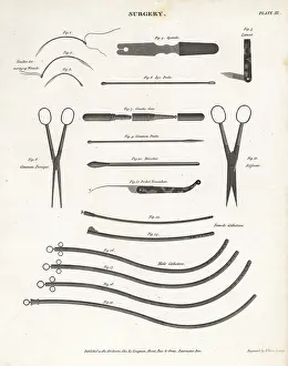 Spatula: Surgical equipment including probes, catheters and scissors