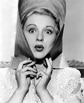 Astounded: Surprised woman wearing hat