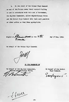 Eisenhower: Surrender document of the Wehrmacht in Reims, 1945