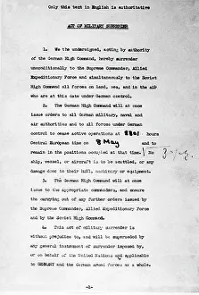 Eisenhower: Surrender document of the Wehrmacht in Reims, 1945