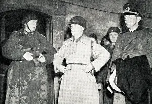Defences: Surrender of two German officers, Cherbourg, WW2