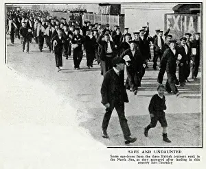 Cressy: Survivors from German U-boat attack, WW1