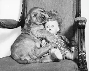 Cuddling: Susi - with doll in chair
