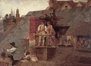 Warlike: Suspense: Boston People watching from Housetops
