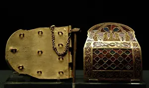Anglo Saxon: Sutton Hoo Treasure. Royal shoulder-clasps. 7th-8th centurie
