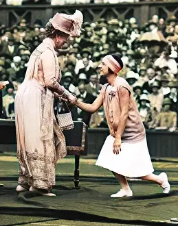 Curtseying: Suzanne Lenglen and Queen Mary, Wimbledon 1926