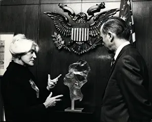 Chunk: Suzanne Pascal presents her glass sculpture to embassy