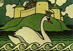 Bilibin: Swan near a Castle