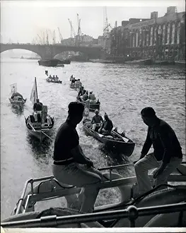 Thirds: Swan upping on the River Thames, London