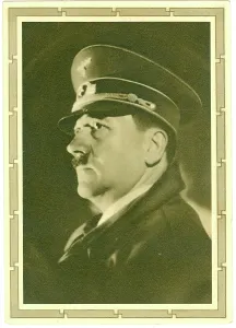 Premium: Swastika bordered head of Hitler in uniform