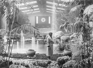 Horticultural: Swastika flag at a horticultural show in Berlin, 1933