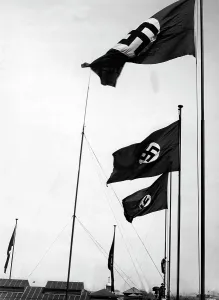 Ordered: Swastika flags are blowing after the victorious