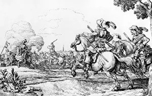 1630: Swedish cavalry attacking the Kaiserliche Armee