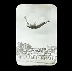 Frinton: Swimmer diving into the sea - Southcliff, Walton-on-the-Naze