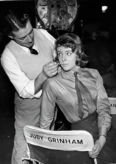 Grinham: Swimmer Judy Grinham getting her make-up done