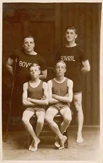 Sponsorship: Four swimmers, two in Bovril teeshirts