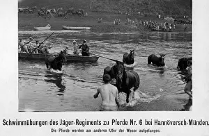 Weser: Swimming exercises of the 6th Mounted Rifles