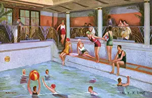 Yusen: Swimming Pool aboard a ship of the NYK Line