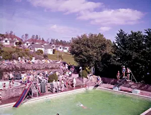 Chalets: Swimming pool at a holiday camp, Paignton, Devon