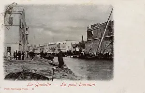 Goulette: Swing bridge in port, La Goulette, Tunisia, North Africa