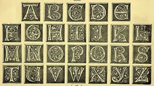 Typography: Swirl block initial capitals A-Z