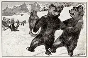 Iceskating: The Swiss Bears of Bern skating on the ice