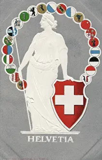 Cantons: The Swiss Cantons and personification of Switzerland
