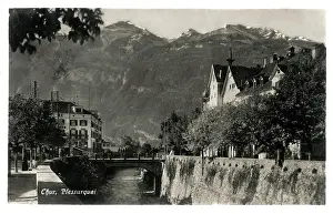 Chur: Switzerland - Chur - the riverbank of the Plessur River