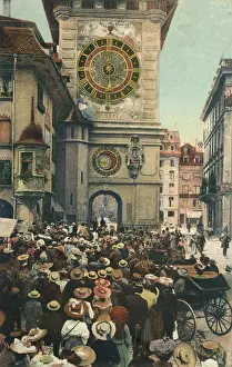 Timepiece: Switzerland - Watching Clock strike midday - Berne