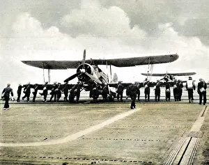 Battler: Swordfish torpedo-bombers on HMS Battler'; Second World War