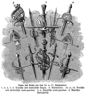Daggers: Swords and daggers, 16th / 17th century