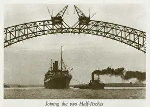 Sydney Harbour Bridge under construction