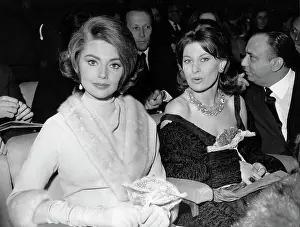 Sylva: Sylva Koscina, Italian actress, sitting in a theatre audienc