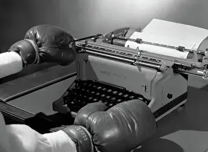 Clumsy: Symbolic hands wearing boxing gloves returning