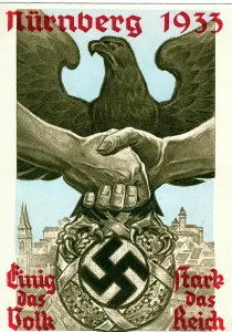 Decreed: A symbolic handshake & eagle Party Day Nuremberg 1933