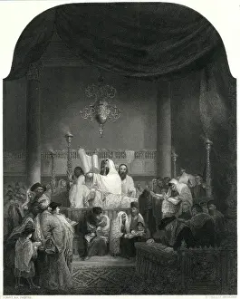 Worshipers: Synagogue Interior