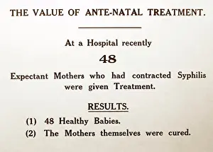 Pregnancy: Syphilis and pregnancy, 1920s projection slide