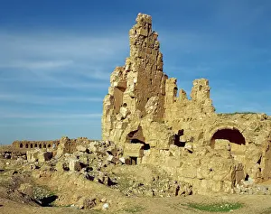 Remain: Syria. Resafa. Archaeological site. Basilica of Saint Sergi