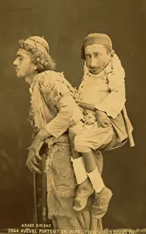 Deformed: Syrian Arabs, blind man carrying disabled man