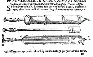 Bologna: A syringe shown complete. Bologna, 1647