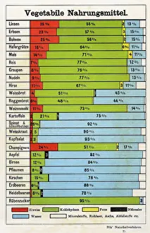Nutritional: Table with components of different vegetable foods, 1902