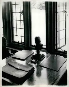 Briefcase: Table in Long Gallery at Chequers, PM's weekend residence