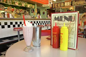 Ketchup: Table With Milkshake Menu At Museum