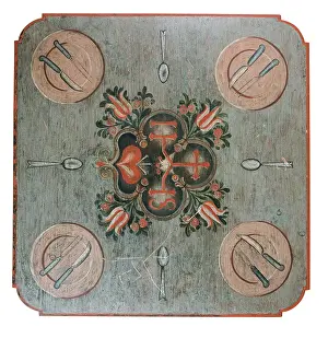 Silverware: Top of a table of Peter Brunner. Hilbern (Schiedlberg)