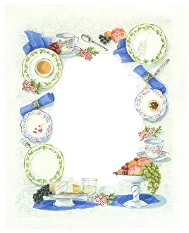 Napkins: Table setting design - china, glasses, cutlery