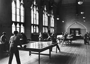 Pinner: Table tennis at a school in Pinner, Middlesex
