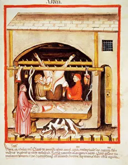 Establishment: Tacuinum Sanitatis. 14th century. Butchery